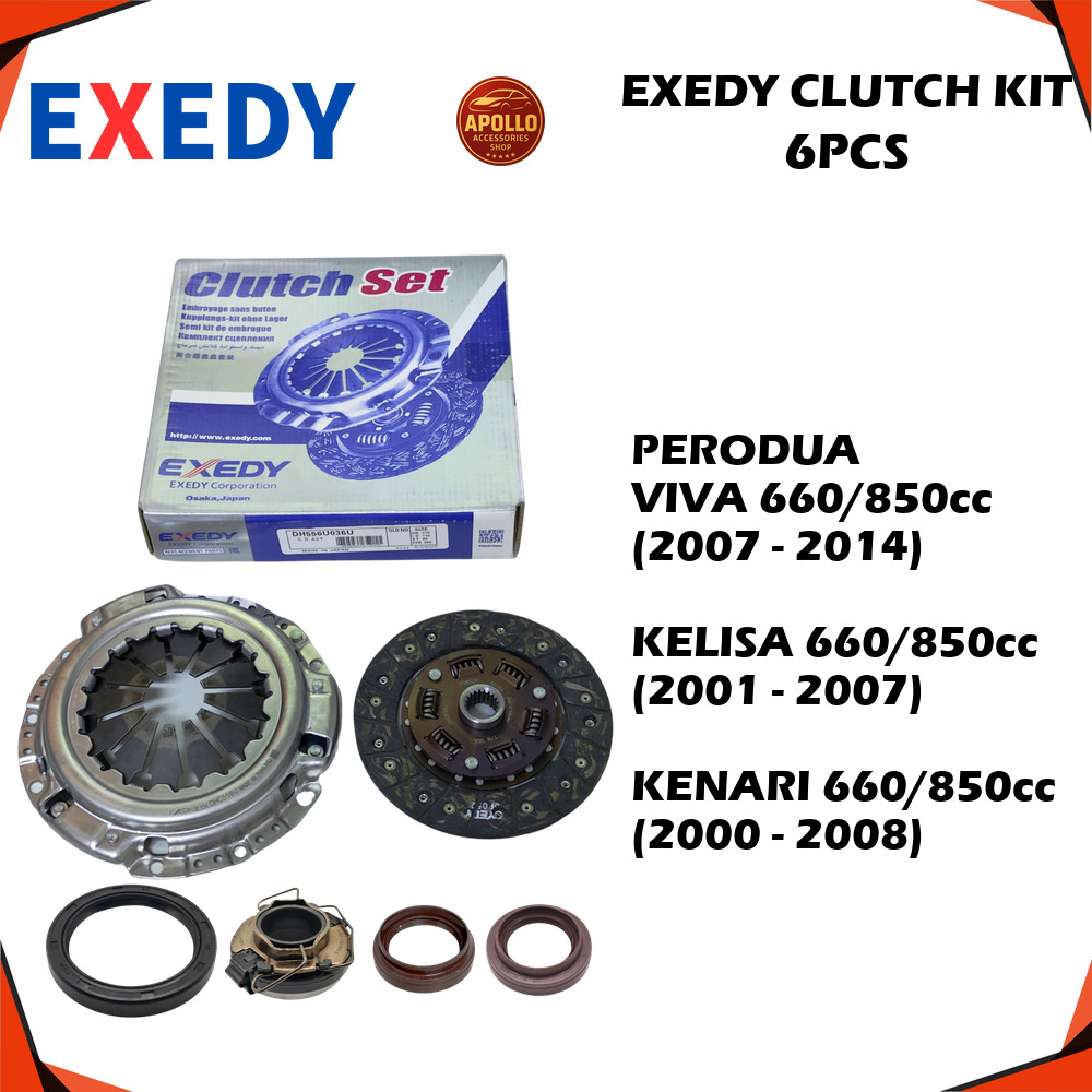 ชุดคลัทช์ EXEDY PERODUA VIVA 660/850cc KELISA 660/850cc KENARI 660/850cc 6PCS
