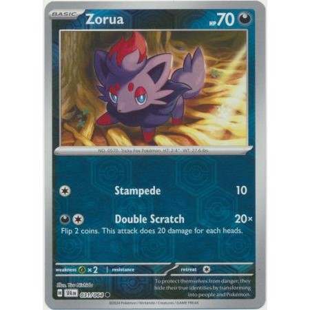 Zorua 031/064 Darkness TYPE - Pokemon Shrouded Fable Singles