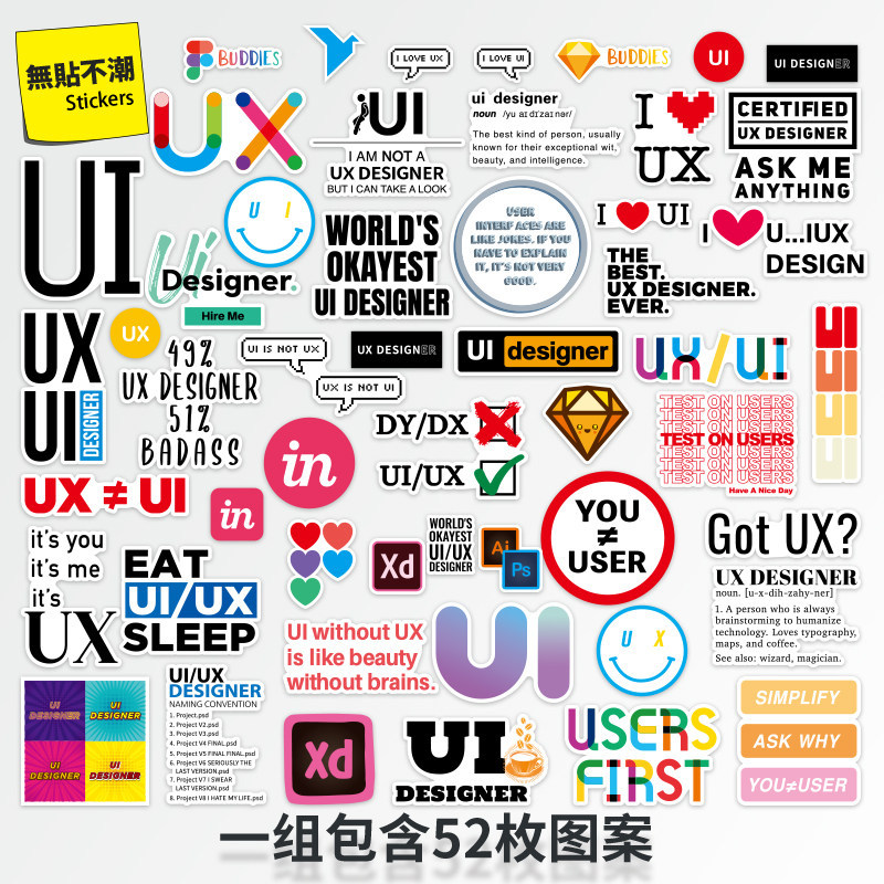 Creative UI/UX Designer สติ๊กเกอร์แล็ปท็อป - รูปลอกไวนิลกันน้ําสําหรับ MacBook, iPad & Tech Gear