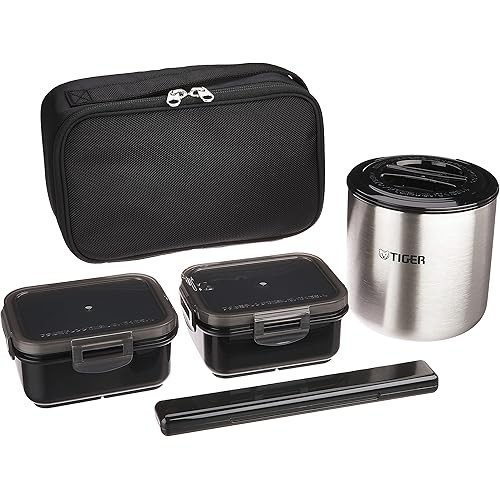 [Direct from JP] Tiger Thermos (TIGER) Stainless Steel Thermos Insulated Lunch Box, Holds Approximat