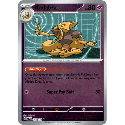 Kadabra 055/132_Psychic Type_Pokemon Mega Evolution Singles