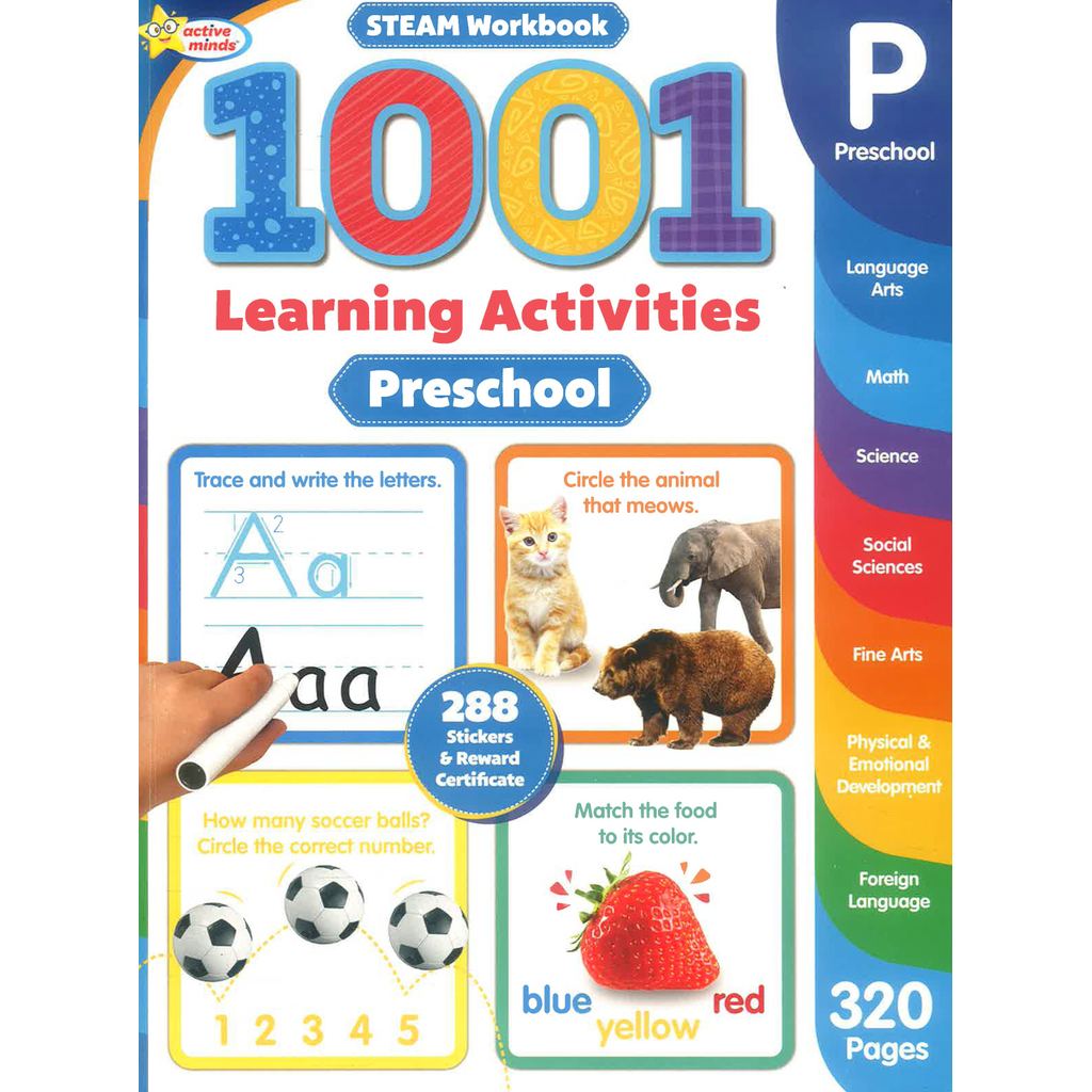 (BX) ACTIVE MINDS 1001 LEARNING ACTIVITIES PRESCHOOL (STEAM WORKBOOK)