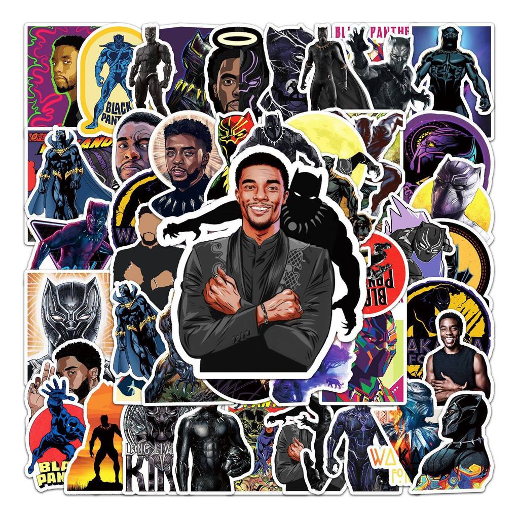 50 Marvel Black Panther Stickers - Waterproof Decals for Laptops, Skateboards, and Fridges