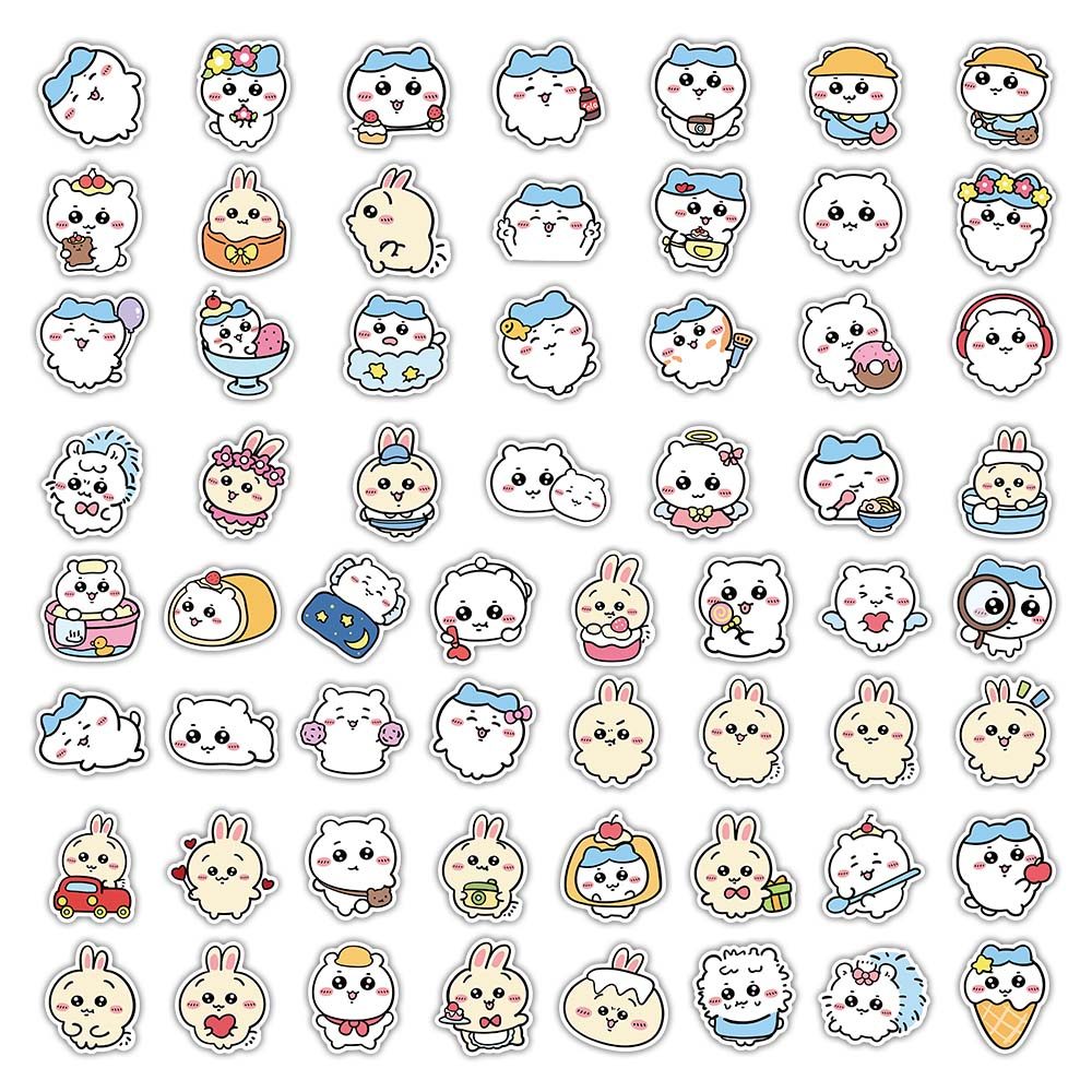 สติ๊กเกอร์ Chiikawa 120 ชิ้น, ฮาชิแวร์ น่ารัก & Usagi การ์ตูนวางแผนและสติ๊กเกอร์ตั้งโต๊ะ