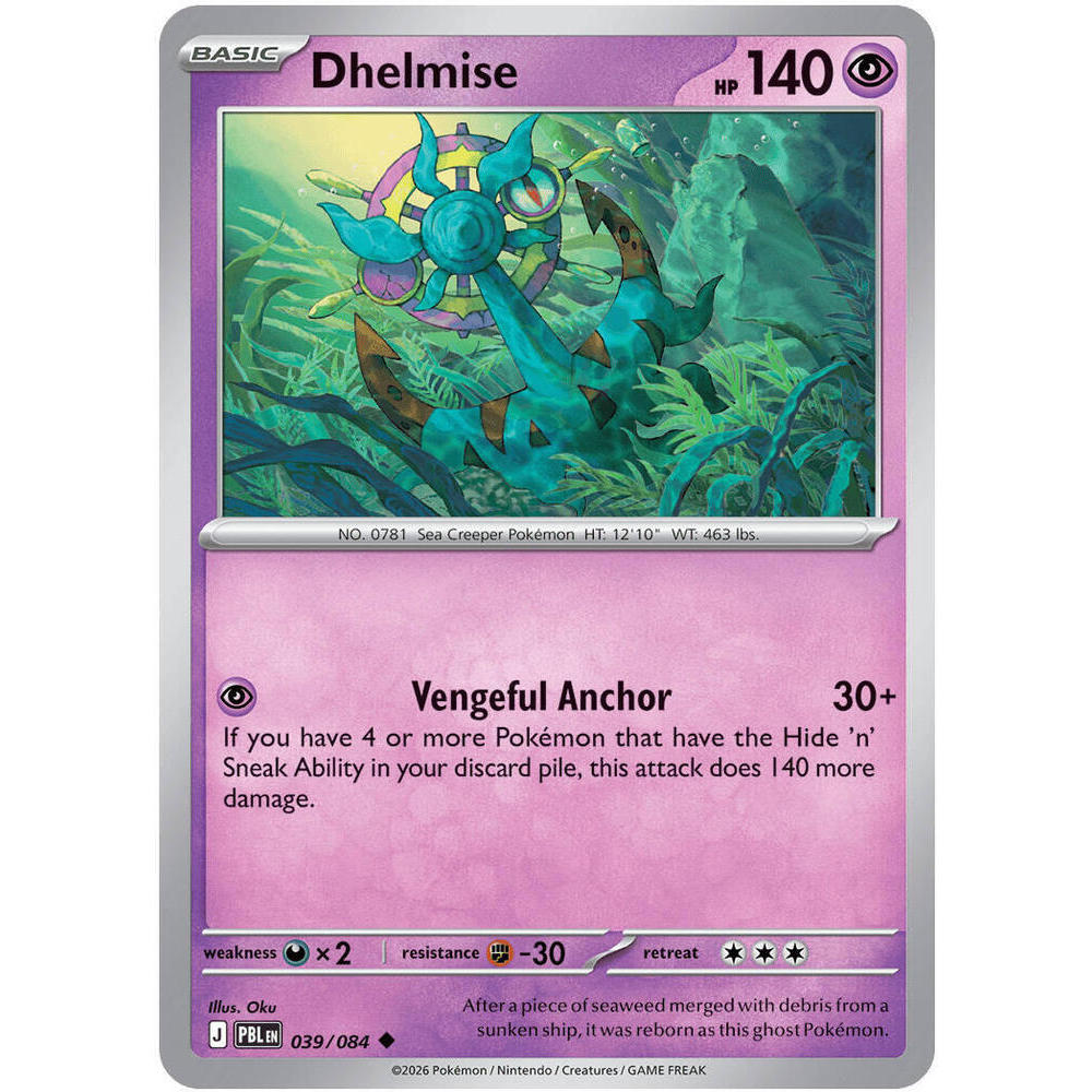 Pokemon Pitch Black Dhelmise 039/084 ประเภทกายสิทธิ์