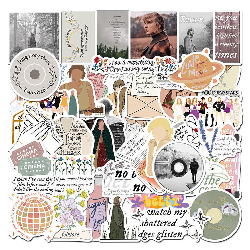 50 สติ๊กเกอร์ Taylor Swift สําหรับแล็ปท็อป กีตาร์ ขวดน้ํา & DIY Decor
