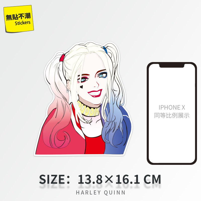 ชุดสติ๊กเกอร์การ์ตูน Suicide Squad - สติ๊กเกอร์ไวนิลกันน้ําสําหรับแล็ปท็อป, กระเป๋าเดินทาง & Journal