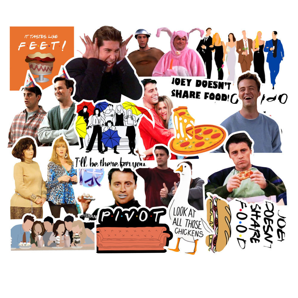 50-Pack Friends TV Show สติ๊กเกอร์ตัวละคร, สติ๊กเกอร์กันน้ําสําหรับแล็ปท็อป, กีตาร์, โทรศัพท์ & iPad