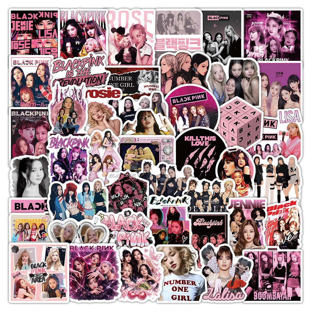 สติ๊กเกอร์ BLACKPINK Lisa & Jennie K-Pop 102 ชิ้น, สติ๊กเกอร์โน้ตและสมุดภาพน่ารัก