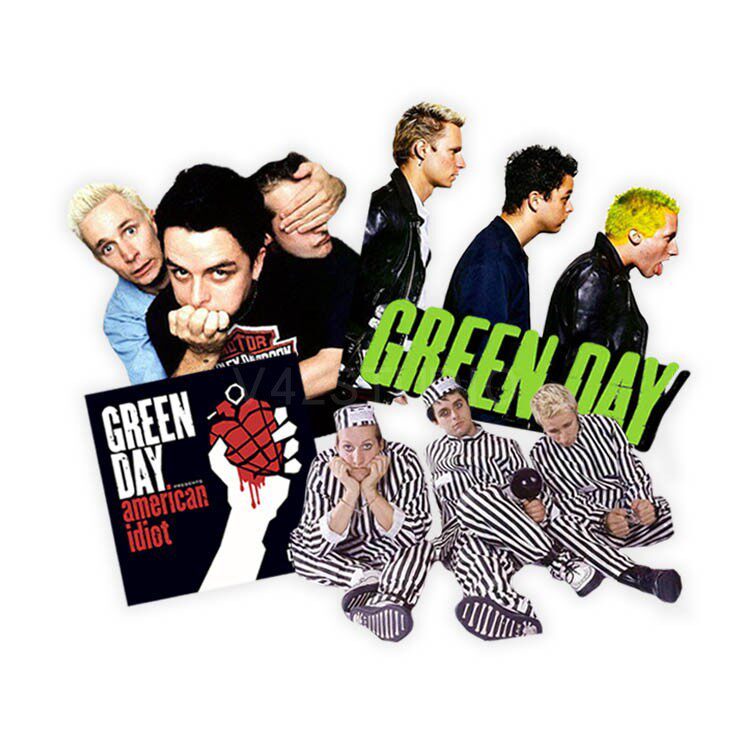 Green Day Band Sticker - กันน้ํา PVC Retro Punk Rock Decal สําหรับโทรศัพท์ แล็ปท็อป และขวดน้ํา