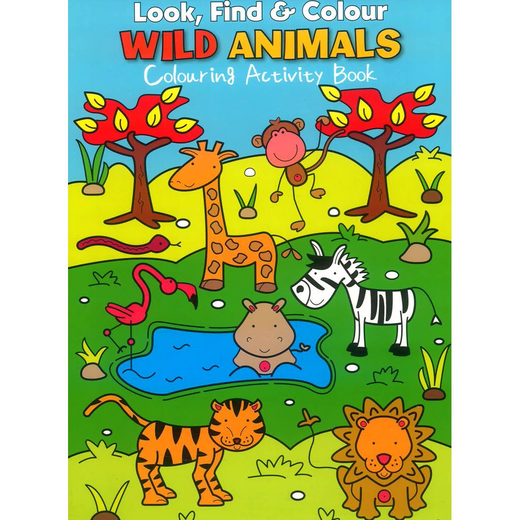 (BX) LOOK, FIND & COLOUR - WILD ANIMALS: COLOURING ACTIVITY BOOK