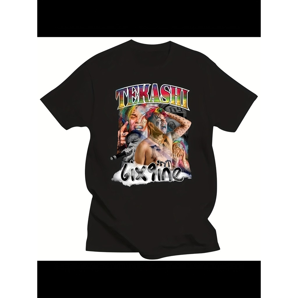 Street Fashion Vintage Summer Mens Limited Edition แรงบันดาลใจจาก Betkashi 6Ix9Ine เสื้อยืด, ใหม่ Hi