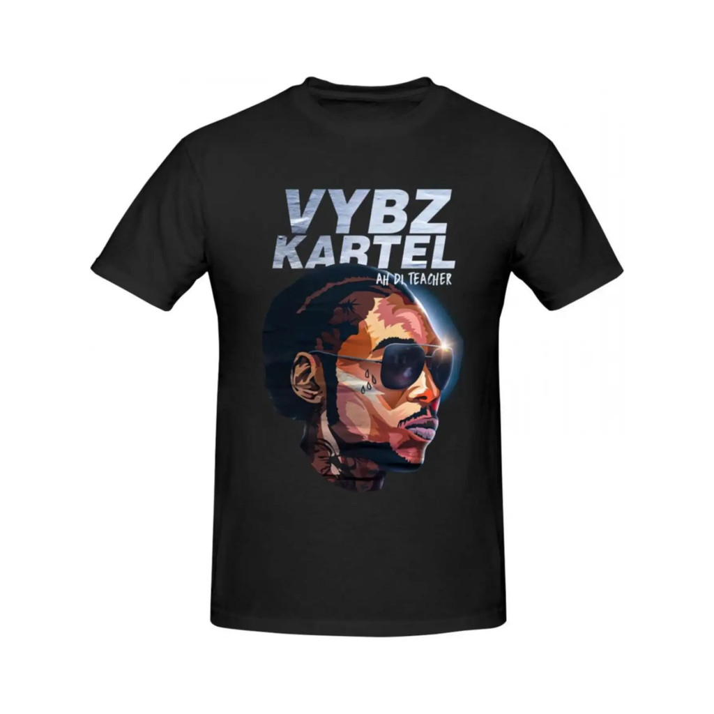 Vybz Kartel เสื้อยืดฮิปฮอปแขนสั้นคอกลมสําหรับผู้ชาย