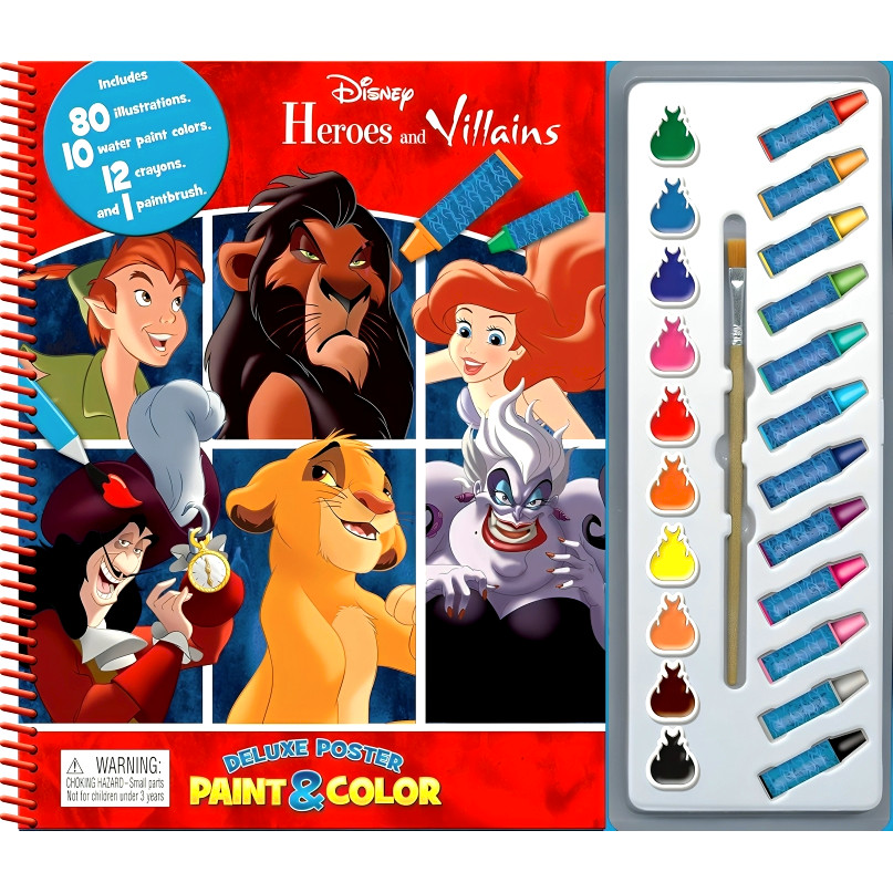 (BX) DISNEY HEROES AND VILLAINS DELUXE POSTER PAINT & COLOR