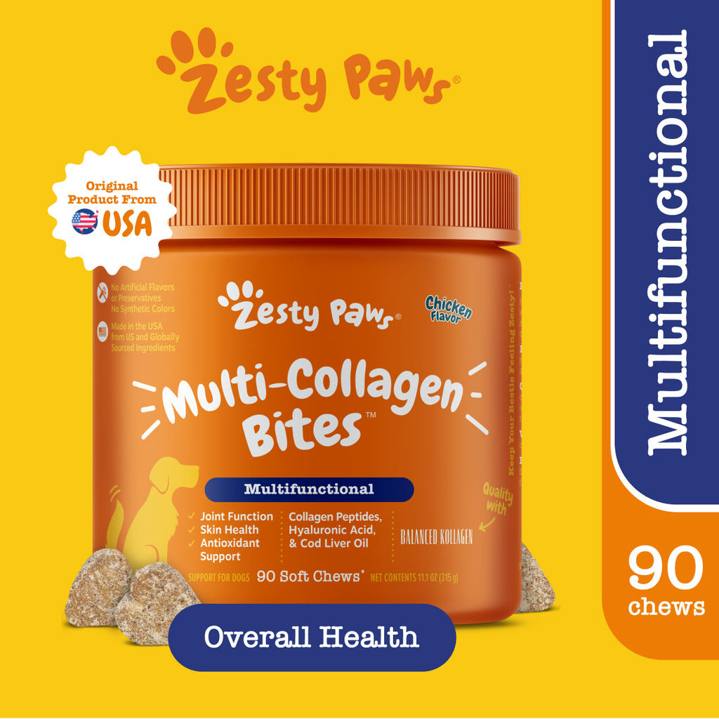 Zesty Paws Multi Collagen Bites - Chicken 90 Soft Chews(EXP:10 2027)