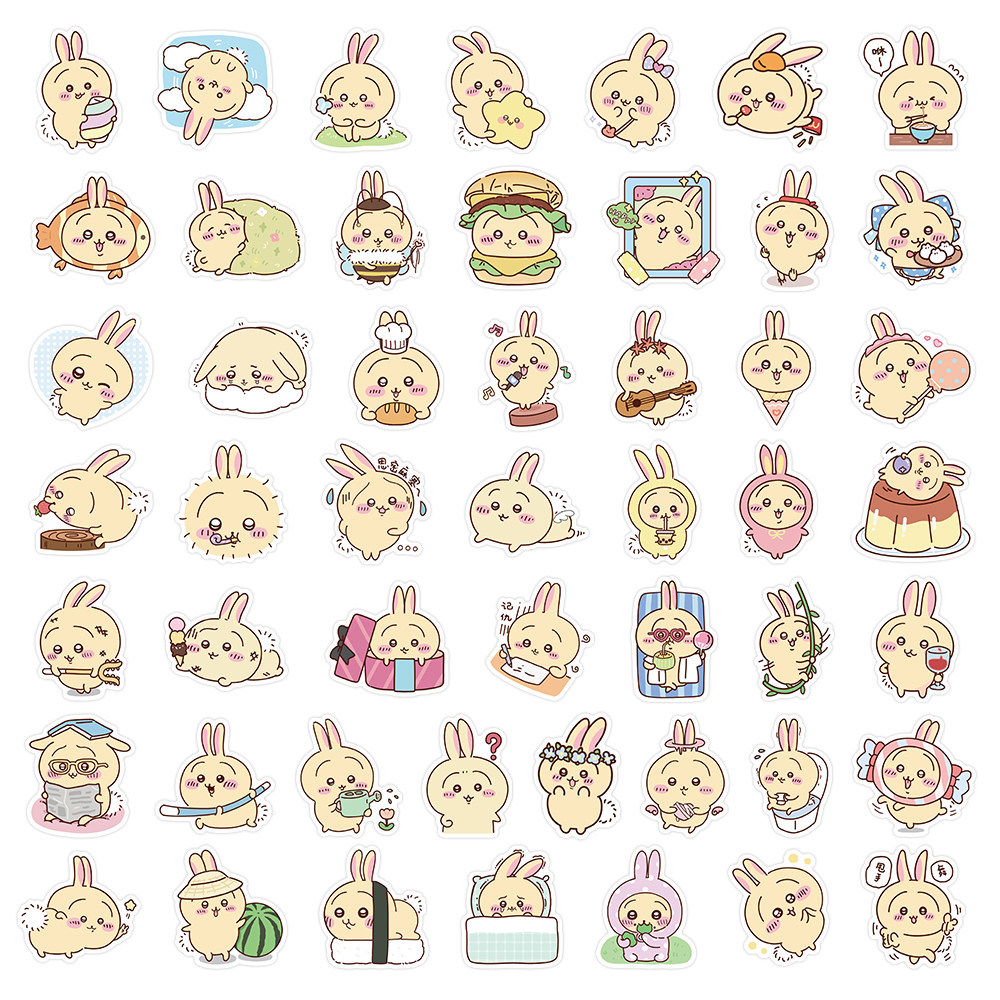 ชุดสติ๊กเกอร์ Chiikawa Usagi 200 ชิ้น, การ์ตูนน่ารัก DIY Journalสมุดภาพสติ๊กเกอร์