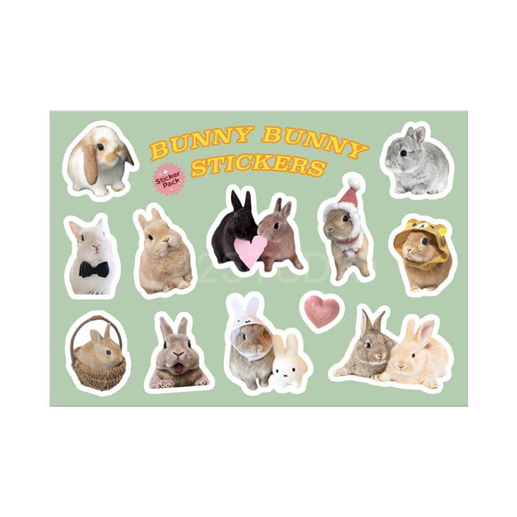 สติ๊กเกอร์ PVC กระต่ายน่ารัก, 90s Retro Aesthetic สติ๊กเกอร์กันน้ําสําหรับ Journal, Phone & Home Dec