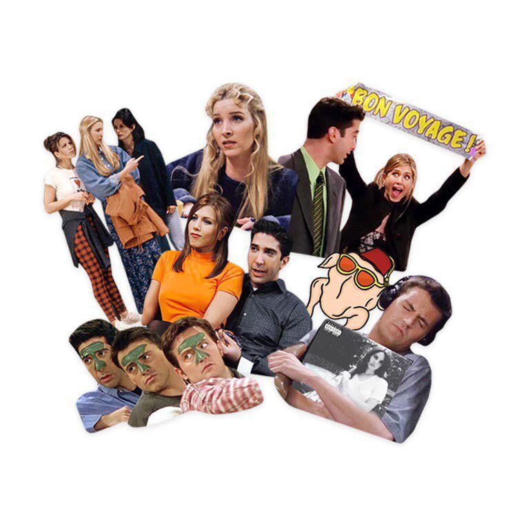 Friends TV Show สติ๊กเกอร์ PVC กันน้ํา - สติ๊กเกอร์ความงามย้อนยุคสําหรับแล็ปท็อป โทรศัพท์ & Journal