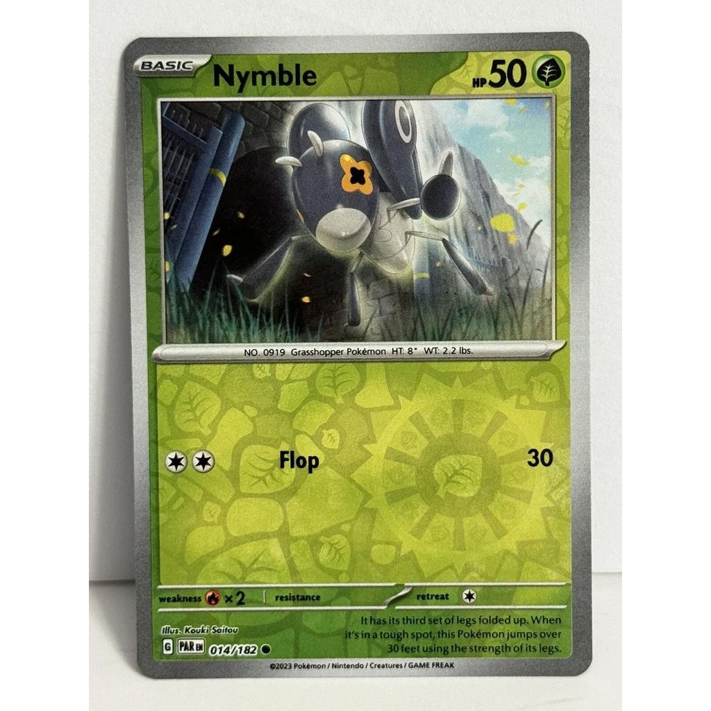 Nymble 014/182 Grass Type - เดี่ยว POKEMON Paradox Rift