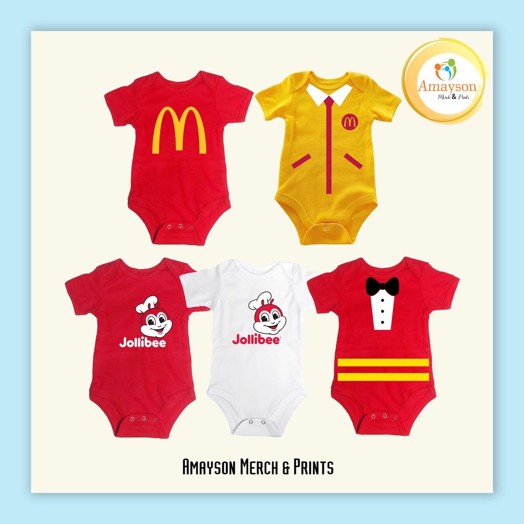 ชุดเด็กทารกธีมอาหาร Amayson-Jollibee และ McDo SH3C