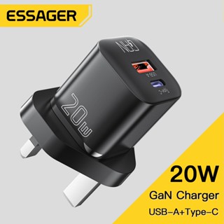 Essager 20w Gan ที่ชาร์จ usb type c ชาร์จเร็ว รองรับ PD QC 3.0 เข้ากันได้กับโทรศัพท์มือถือ samsung iphone