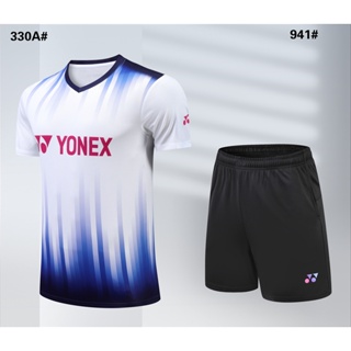 ใหม่ Yonex ชุดเสื้อยืดแขนสั้น ลายแบดมินตัน สําหรับผู้ชาย และผู้หญิง 2023