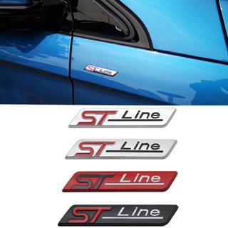 สติกเกอร์ตราสัญลักษณ์ ST-line ST โลหะโครเมี่ยม สีดํา สีเงิน สีแดง 3D สําหรับติดตกแต่งรถยนต์ Ford Focus ST Mondeo 1 ชิ้น