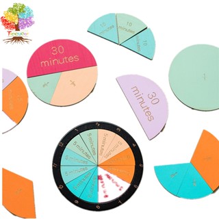 นาฬิกาไม้มอนเตสซอรี่ ของเล่นการเรียนรู้คณิตศาสตร์ การสอนเวลา…