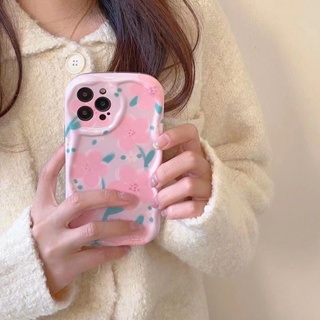 เคสโทรศัพท์มือถือ ลายดอกไม้ สีชมพู สําหรับ iPhone 11 12 12pro 12promax 13 13pro 13promax 14 14pro 14promax