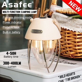 Asafee 400LM ไฟตั้งแคมป์ LED LY10 3 เกียร์ สวิตช์กด แบตเตอรี่ในตัว TYPE-C ชาร์จ USB IPX4 กันน้ํา สําหรับตั้งแคมป์กลางแจ้ง