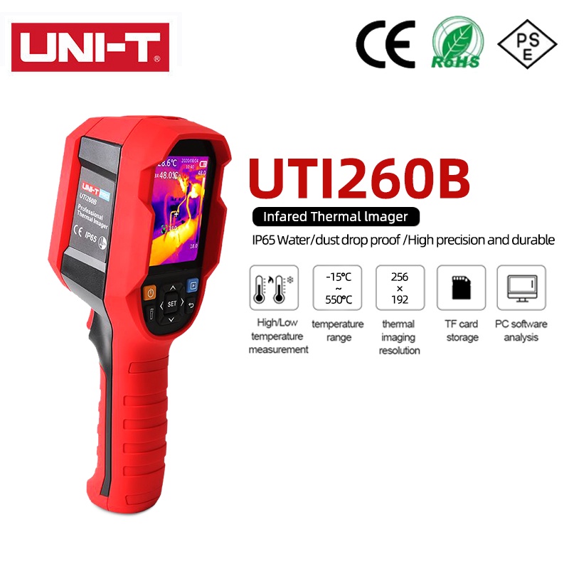 กล้องความร้อน กล้องถ่ายภาพความร้อน  UNI-T UTi260B Handheld Thermal Imager Infrared Thermometer   Resolution 256 x 192 for Air conditioning ductwork, distribution box heat source inspection, underfloor heating inspection
