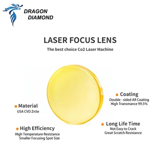 Dragon Diamond USA เลนส์โฟกัส Laser Focus Lens CVD ZnSe DIA.12 15 18 19.05 20 FL 38.1 50.8 63.5 76.2 101.6 127 มม.สําหรับ CO2 เลเซอร์แกะสลักเครื่องตัด