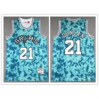 เสื้อกีฬาบาสเก็ตบอล ลายทีม NBA San Antonio Spurs No.21 DUNCAN 2021