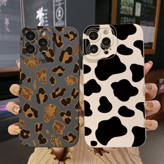 เคสโทรศัพท์มือถือ ขอบสี่เหลี่ยม ลายเสือดาว สําหรับ Realme C21 C30 C30S C33 C20 Narzo 50A Prime Retr