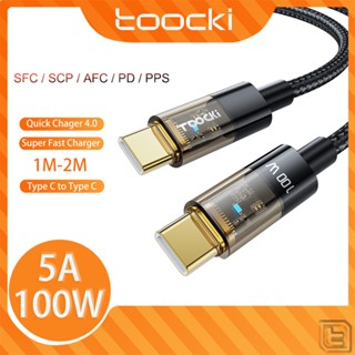 Toocki สายชาร์จ 100W 5A type c-type c สําหรับ oppo vivo xiaomi