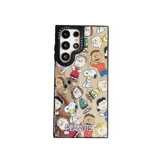 【CASETiFY】Samsung S23 ultra Snoopy กระจกเครื่องสําอาง เคสแข็ง Samsung S23 เคสกันตก S23 + เคสอะคริลิค Galaxy S22 ultra เคสโทรศัพท์ แบบเต็ม