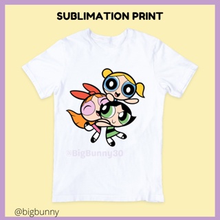 เสื้อยืดแขนสั้นPOWERPUFF GIRLS SUBLIMATION T-SHIRT FOR KIDS BIRLS 1-12 YRS OLDS-5XL