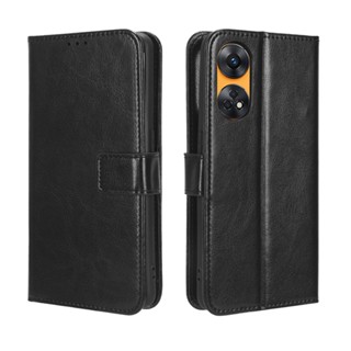 OPPO Reno8 T 4G เคส Leather Case เคสโทรศัพท์ Stand Wallet OPPO Reno 8T Reno8T 4G เคสมือถือ Cover