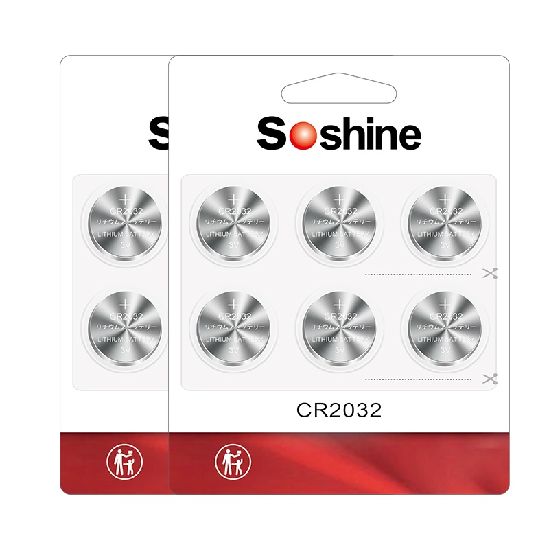Soshine CR2032 แบตเตอรี่ลิเธียม 3V 12 แพ็ค