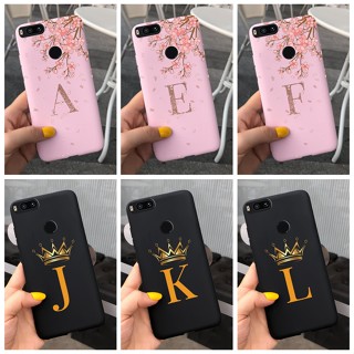 เคสโทรศัพท์มือถือ ซิลิโคนนิ่ม ลายมงกุฎ ตัวอักษร สีดํา สําหรับ Xiaomi Mi A1 (Mi 5X) MiA1 Mi5X