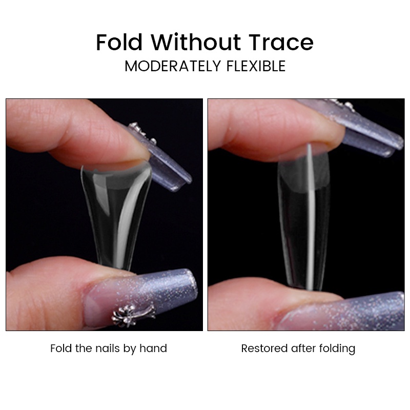 550 ชิ้น Matte เล็บปลอมเคล็ดลับ Frosted ปลอมโลงศพอัลมอนด์รูปไข่สแควร์ Soft Gel เคล็ดลับอะคริลิคเล็บเทียม - รูปที่ 3