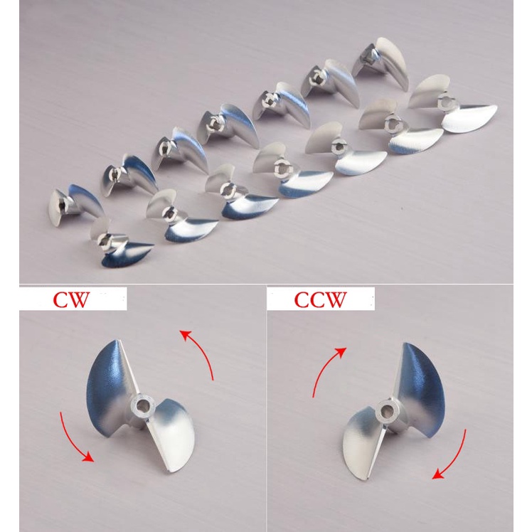 Tfl ใบพัดอลูมิเนียมอัลลอย CNC 2 ใบพัด 36-55 มม. 1.4 รู 4.76 มม. (3/16 นิ้ว) CW/CCW สําหรับเรือบังคับ - รูปที่ 2