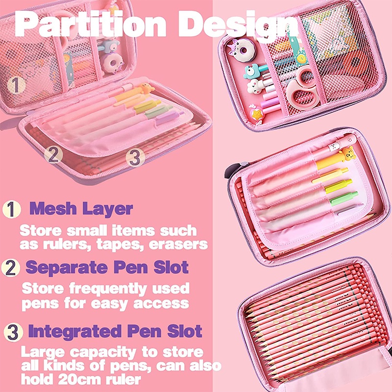 กระเป๋าดินสอ EVA กันน้ํา จุของได้เยอะ ลายการ์ตูนยูนิคอร์น 3D เหมาะกับของขวัญ เครื่องเขียน สําหรับเด็กนักเรียน