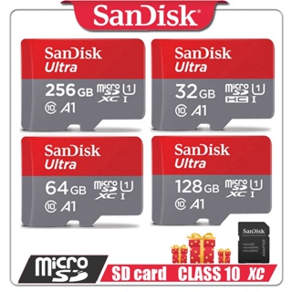 พร้อมส่ง Sandisk การ์ดหน่วยความจํา 128GB SD 64GB 32GB 256GB 16GB 100MB/s Micro สําหรับโทรศัพท์มือถือ แท็บเล็ต