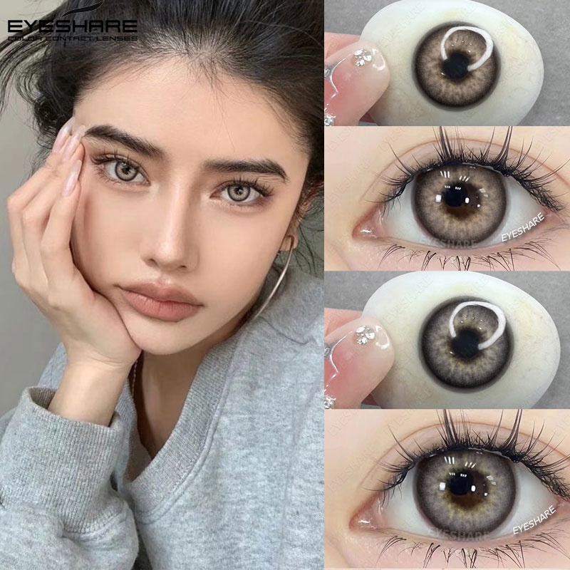 EYESHARE 2 ชิ้นคอนแทคเลนส์สีอ่อน Yucca สีน้ําตาลสีเทาตาเครื่องสําอางคอนแทคเลนส์สี