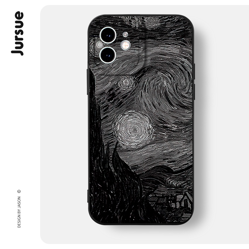 JURSUE เคสไอโฟน เคสซิลิโคนนุ่มกันกระแทกการ์ตูนน่ารักตลก เคสโทรศัพท์ สีดำ Compatible for iPhone 16 15 14 13 12 11 Pro Max SE 2020 X XR XS 8 7 Plus พลัส XYH1268