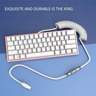 Custom Make Single Sleeved Pet Mechanical Keyboard Coiled USB To Type C Mini Micro Spiral Cable สีสัน Gx12 ซ็อกเก็ตการบิน