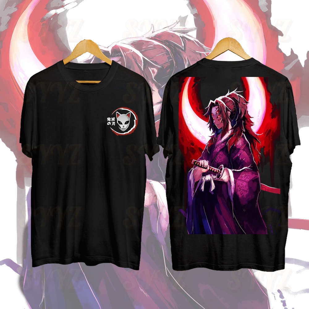 Demon Slayer Anime T Shirt Kochou Shinobu Cotton Oversized Round Neck Tops Tees T-shirtsเสื้อยืด
