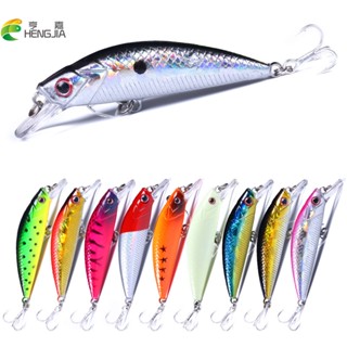 Hengjia เหยื่อตกปลาประดิษฐ์ 6 ซม. 6 กรัม 1 ชิ้น เหยื่อพลาสติกแข็ง 3D ตา Sinking Fishing Lure Luminous Fishing Accessories