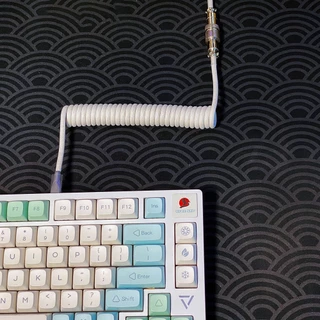 Custom Make Single Sleeved Pet Mechanical Keyboard Coiled USB To Type C Mini Micro Spiral Cable สีสัน Gx12 ซ็อกเก็ตการบิน